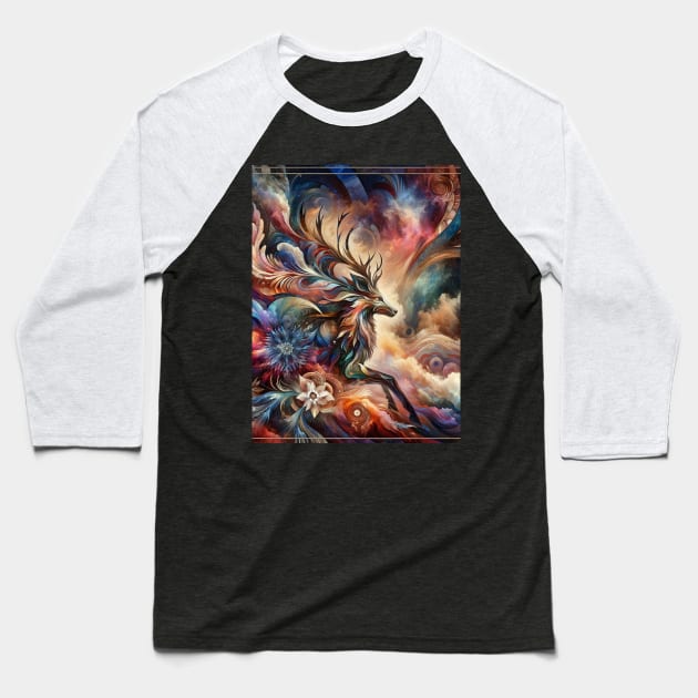 Mystic Whirl: Dance of the Cosmic Elements Baseball T-Shirt by ryspayevkaisar